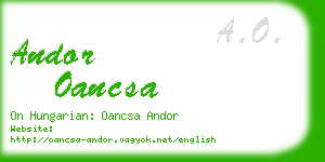 andor oancsa business card
